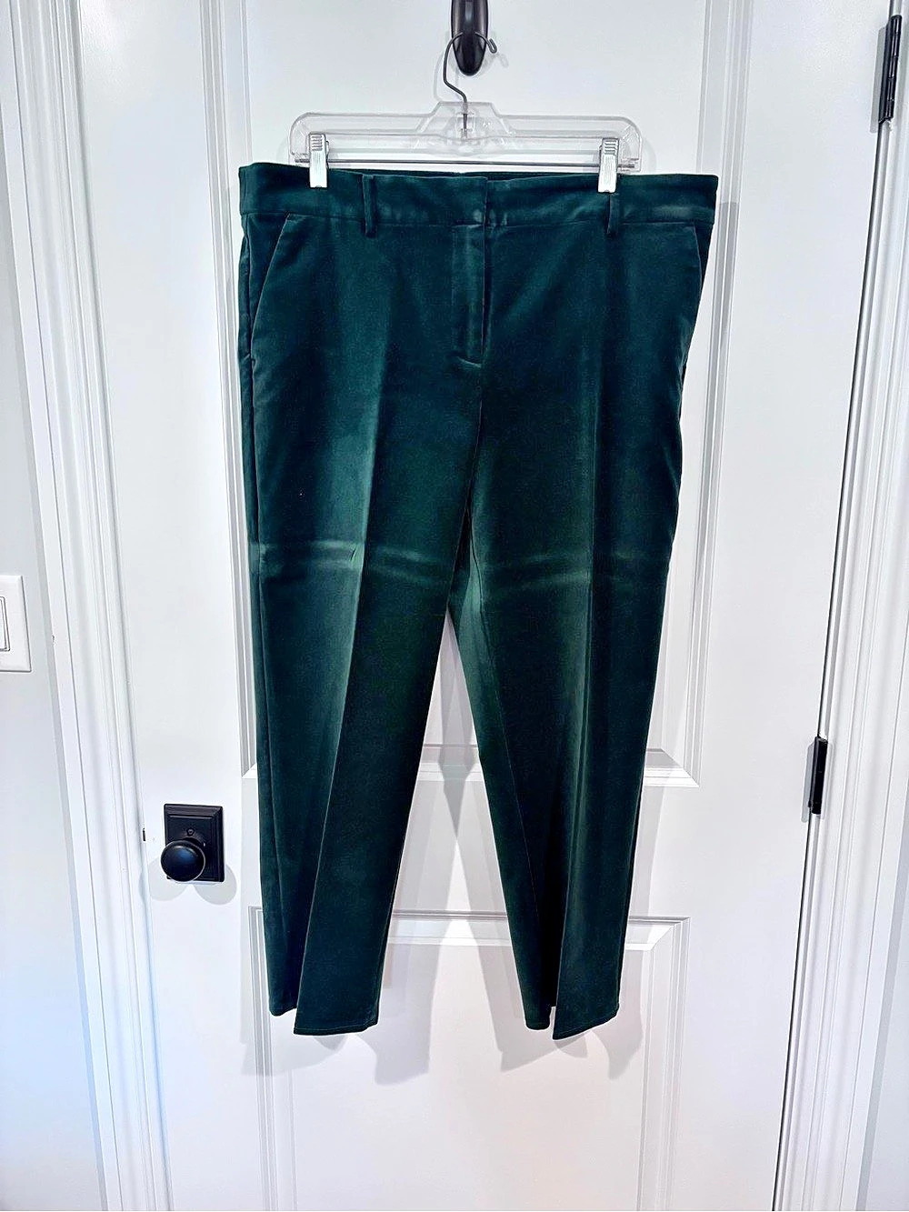 LOFT The Riviera Slim Pants in Velvet Green Cropped Size 14